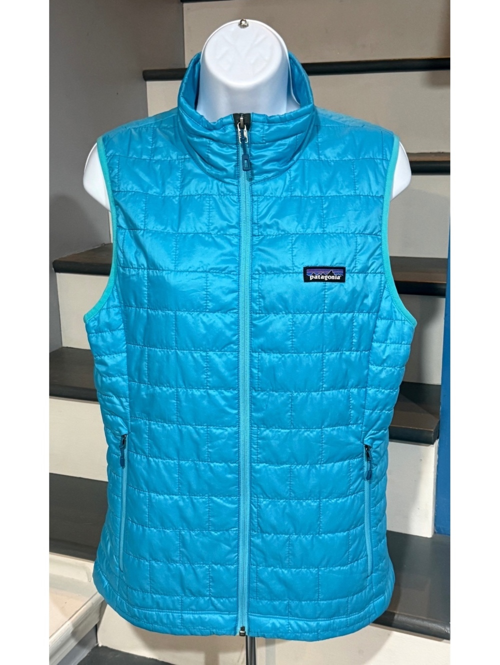 Patagonia Women’s Medium Nano Puff Vest Ultramarine Full Zip Jacket “MTV Logo*